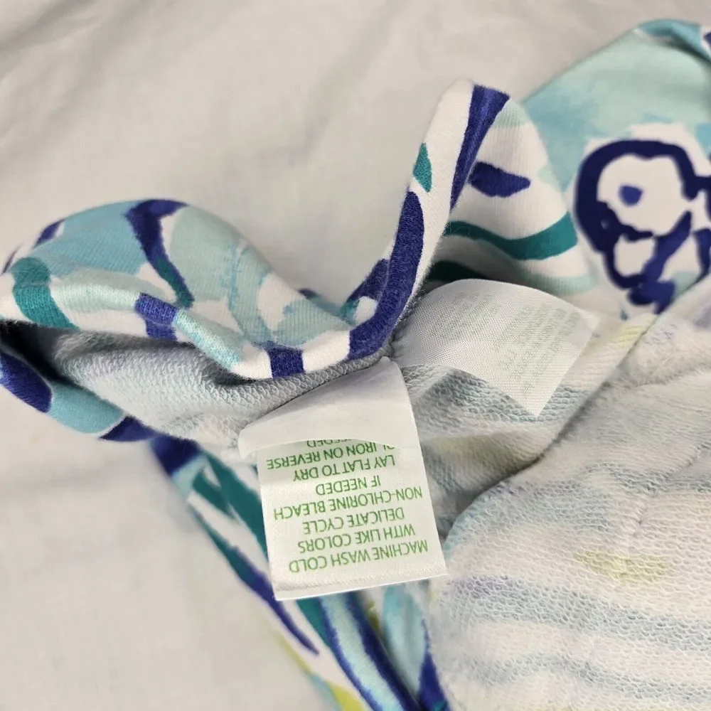Lilly Pulitzer‎ Jacket Blue Green Palm Leaves Full Zip Popover Jacket Size XXS